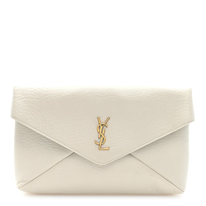 Saint Laurent Grained Lambskin Large Cassandre Envelope Pouch Blanc Vintage 1 of 6