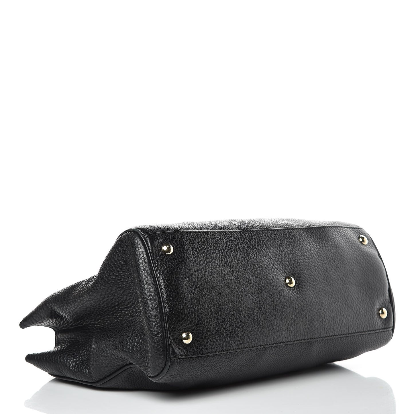 Pebbled Calfskin Medium Bamboo Shopper Tote Black