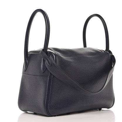 Hermes Taurillon Clemence Lindy 26 Bleu Nuit 3 of 8