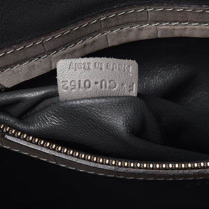 Celine Crocodile Embossed Nubuck Medium Phantom Luggage Grey 7 of 12