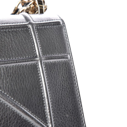Christian Dior Metallic Grained Calfskin Medium Diorama Flap Bag Silver 12 of 13