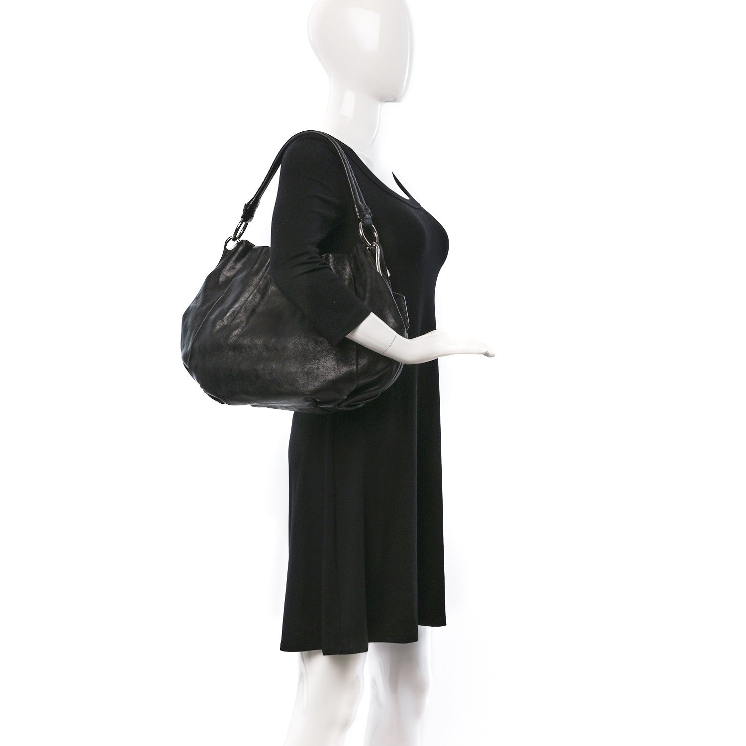 Prada Soft Calf Hobo Black 2 of 8