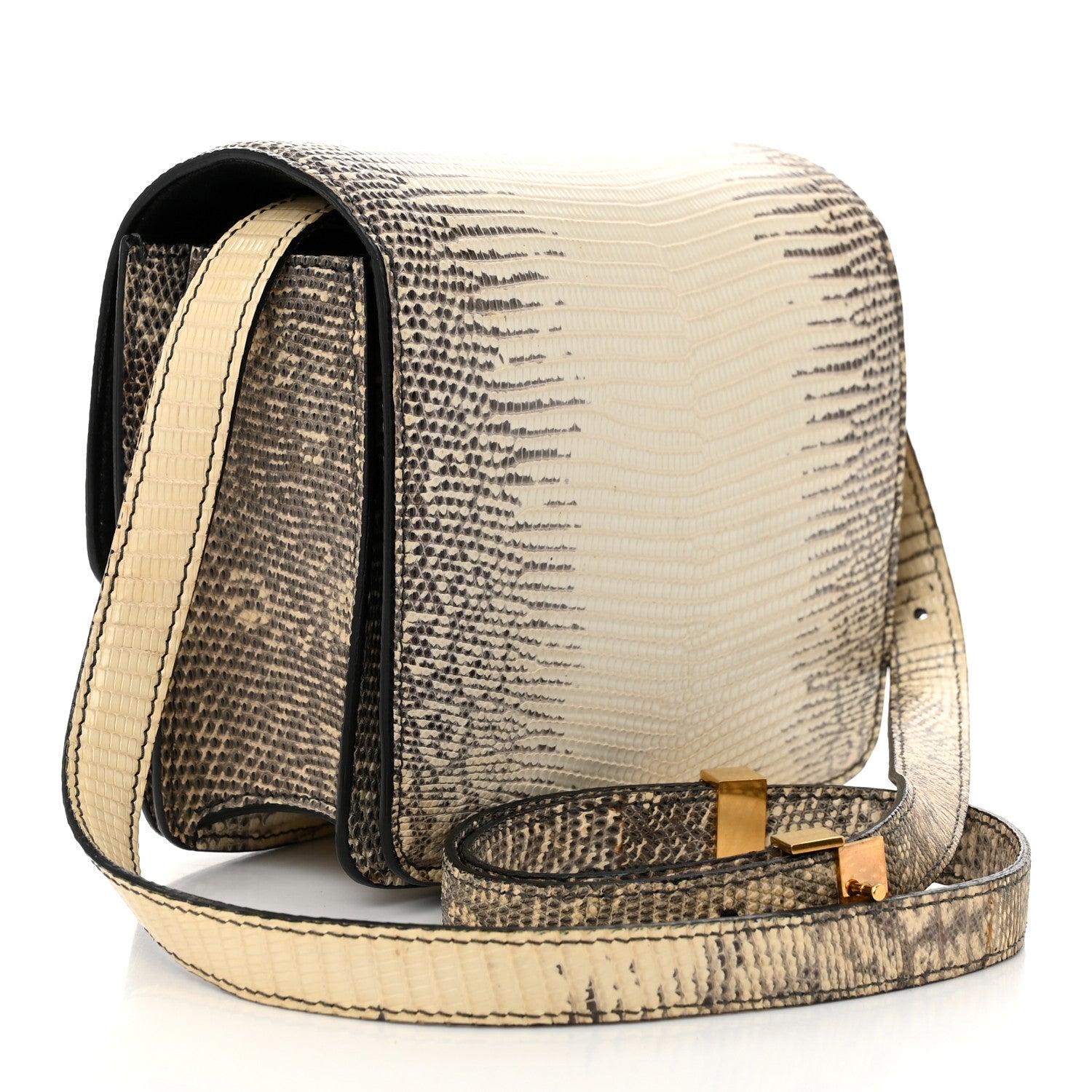 Celine Lizard Medium Classic Box Flap Bag Natural 3 of 10