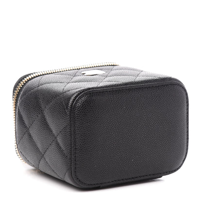 Chanel Caviar Quilted Mini Vanity Case With Chain Black 4 of 11