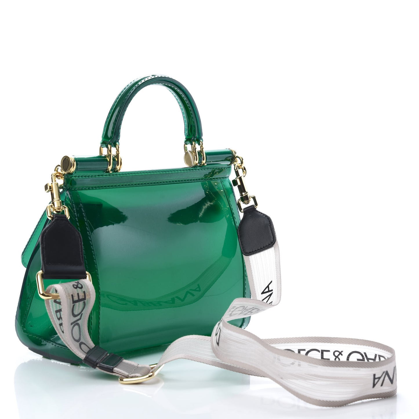 Rubber Semi Transparent Small Miss Sicily Satchel Verde