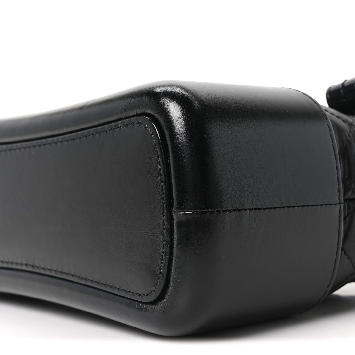 Aged Calfskin Quilted Medium Gabrielle Hobo Black