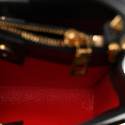 Valentino Garavani Grainy Calfskin Small Rockstud Allover Alcove Top Handle Tote Bag Black 5 of 8