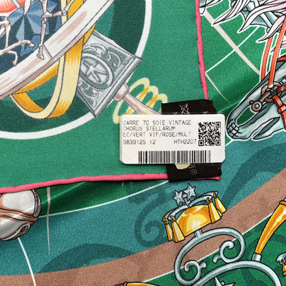 Hermes Silk Chorus Stellarum Scarf 70 Vert Vif Rose Multicolor 5 of 5