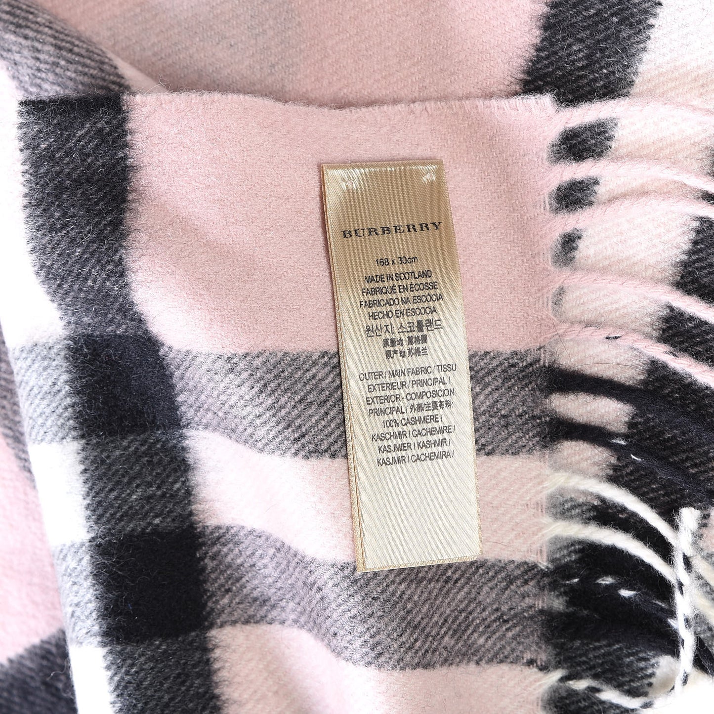 Cashmere Giant Heart Fringe Scarf Pink