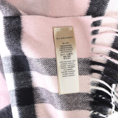 Burberry Cashmere Giant Heart Fringe Scarf Pink 6 of 6