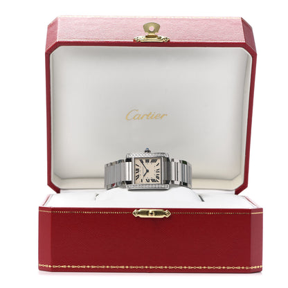 Cartier Stainless Steel Diamond Bezel 25mm Tank Francaise Quartz Watch 6 of 6