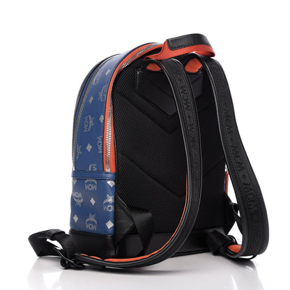 MCM Visetos Reflective Nylon Small Resnick Backpack Blue 2 of 9
