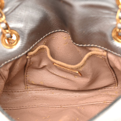 Prada Saffiano Lux Chain Shoulder Bag Argento 5 of 17