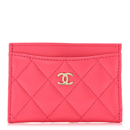 Chanel Caviar Quilted Card Holder Dark Pink 1 of 10