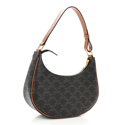 Celine Triomphe Canvas Calfskin Ava Shoulder Bag Tan 3 of 10