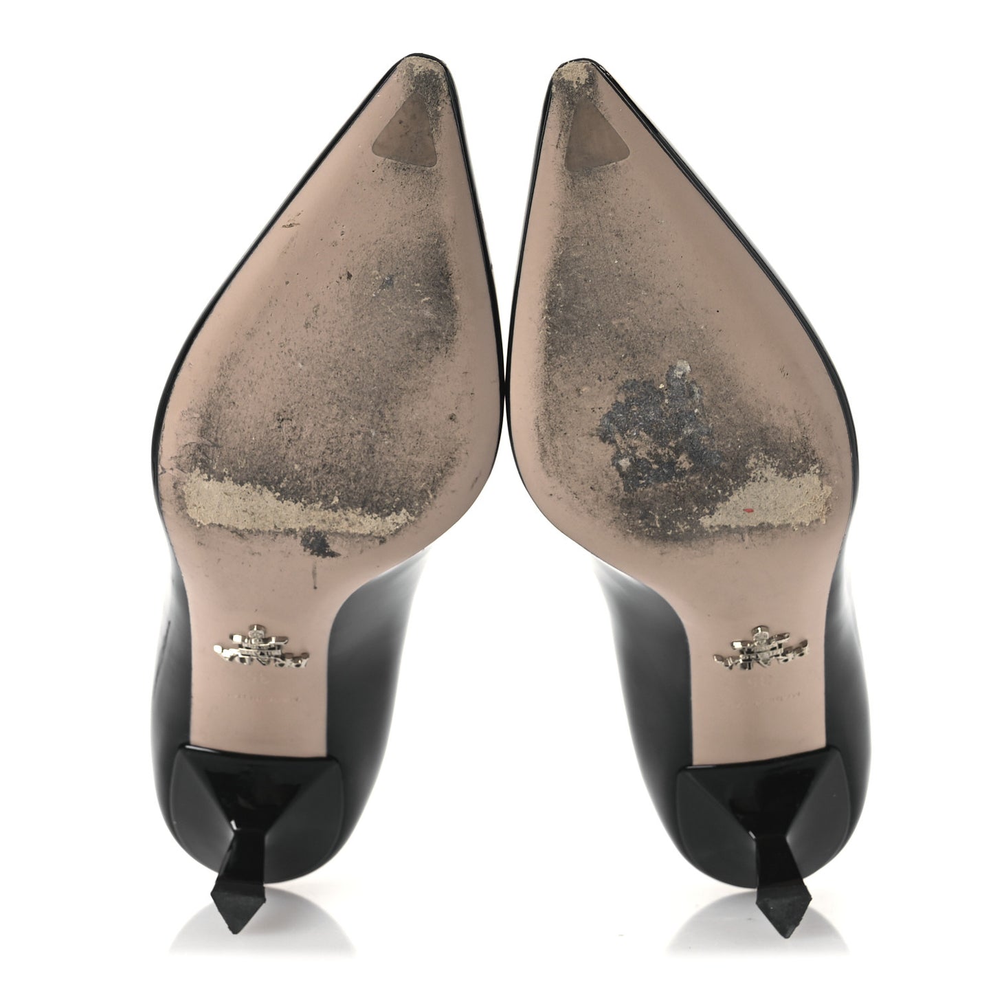 Spazzolato Triangle Pointed Toe Pumps 35 Black