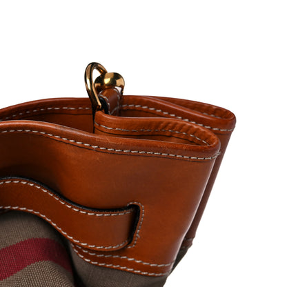 Burberry Canvas Mega Check Traveler Tote Dark Tan 25 of 36