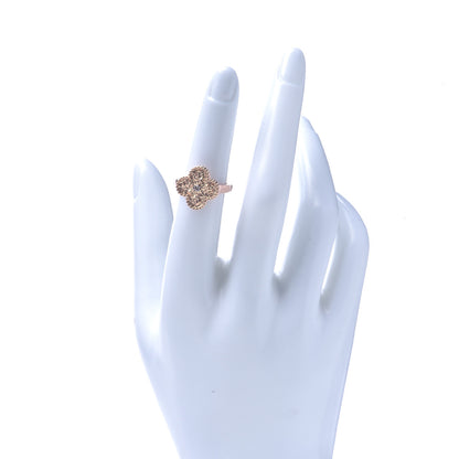Van Cleef & Arpels 18K Rose Gold Diamond Vintage Alhambra Ring 50 5.25 2 of 5