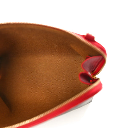 Celine Lambskin Triomphe Canvas Clutch With Chain Red 5 of 10