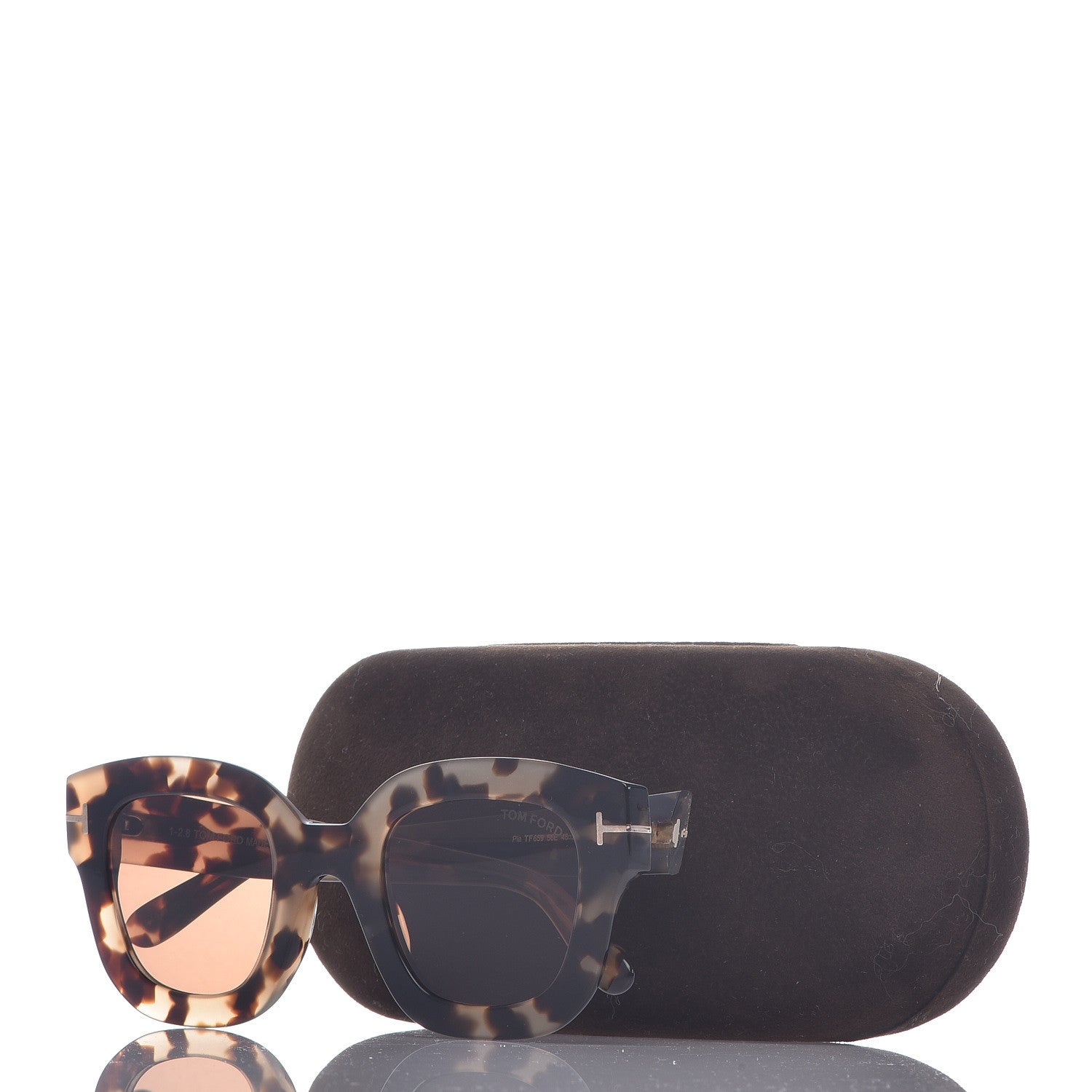 Tom Ford Square Acetate Pia Sunglasses TF659 Tortoise 8 of 8