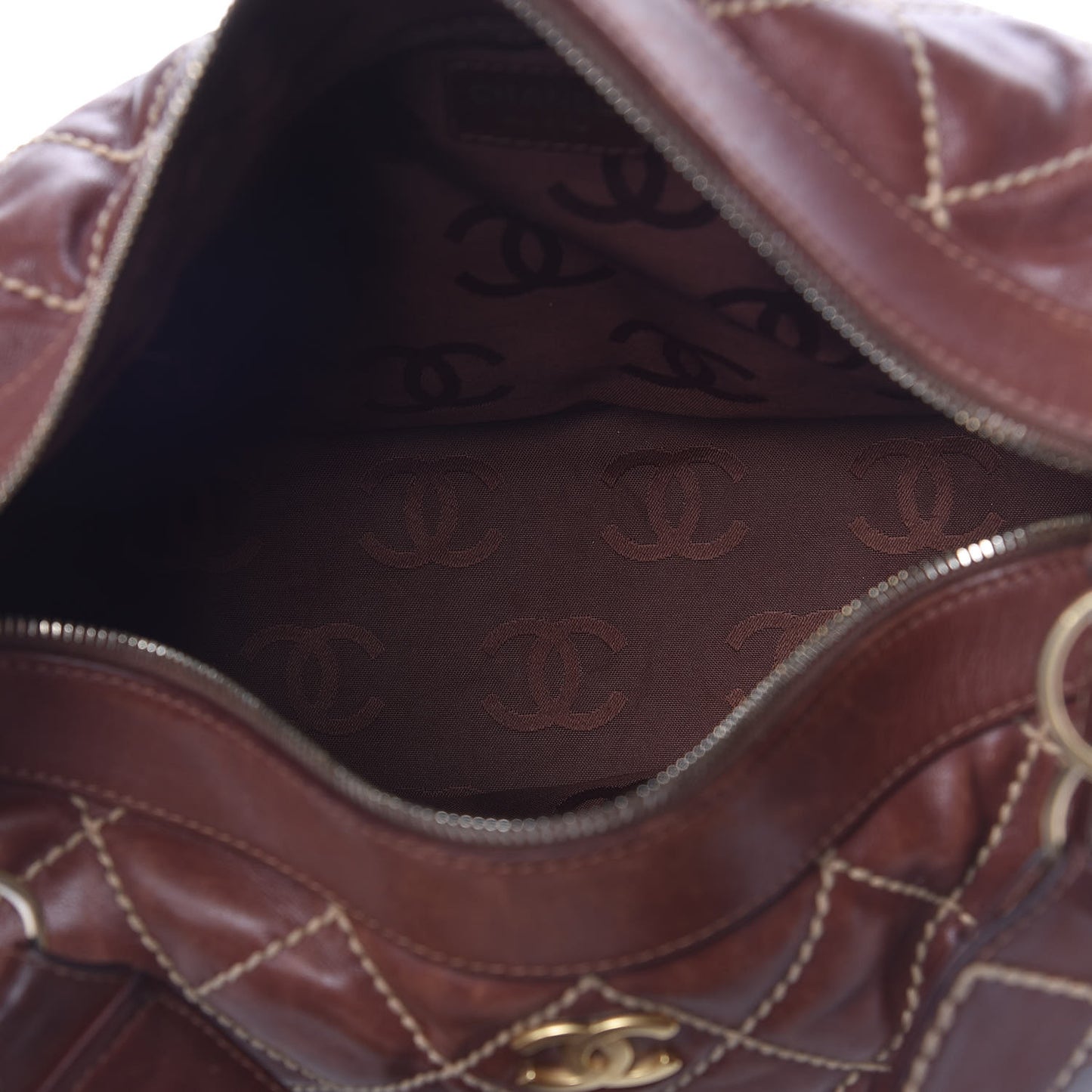 Calfskin Quilted Surpique Hobo Brown