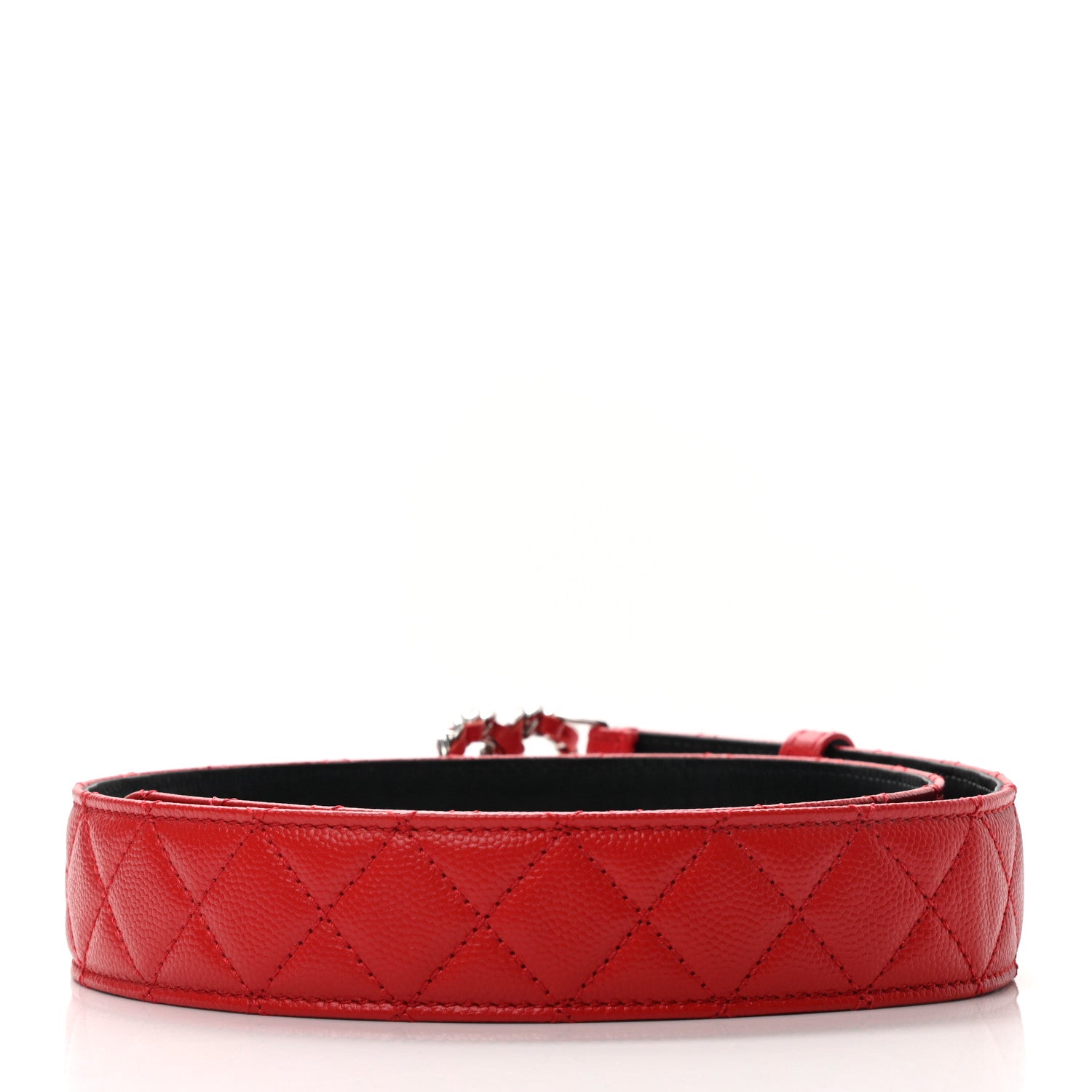 Chanel Caviar Quilted CC Chain Belt 75 30 Red 2 of 7