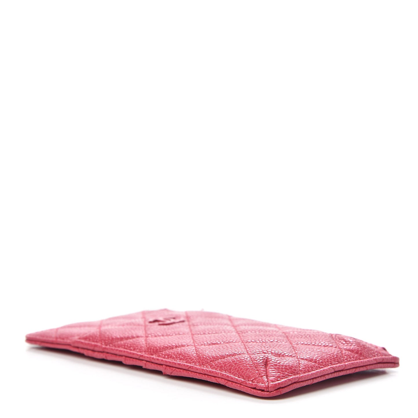 Caviar Quilted Classic Flat Wallet Pouch Pink