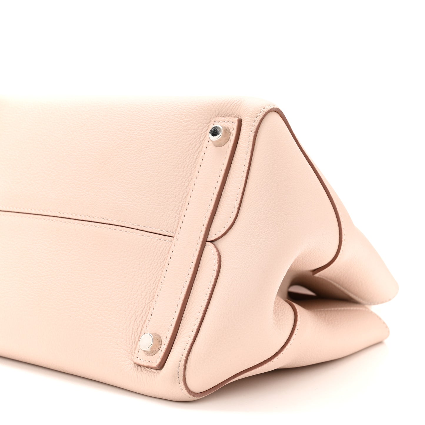 Supple Grained Calfskin Medium Open Bar Tote Rose Poudre
