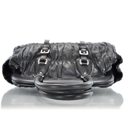 Prada Nappa Leather Gaufre Framed Bag Nero Black 5 of 9