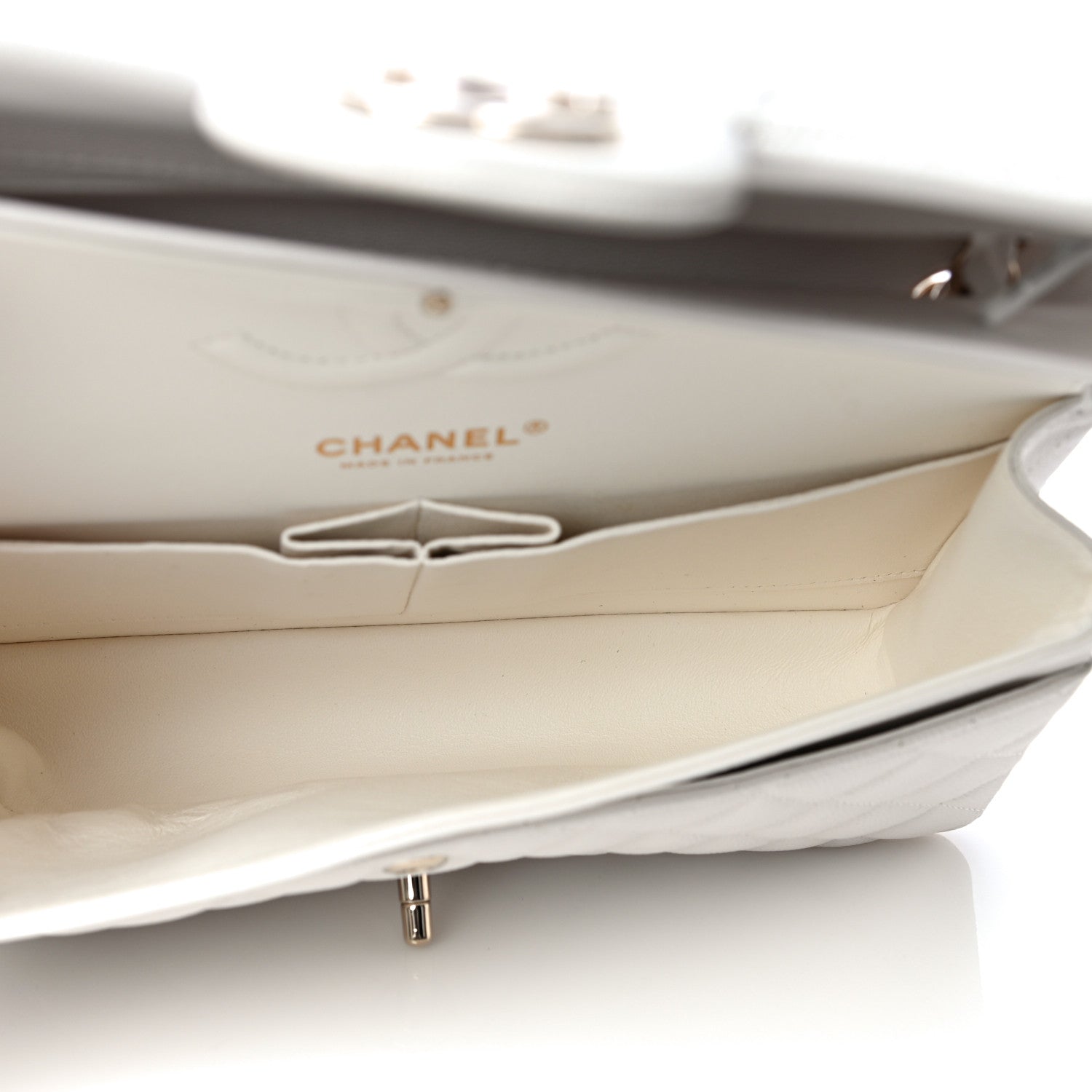 Chanel Caviar Quilted Medium Double Flap White 8 of 11