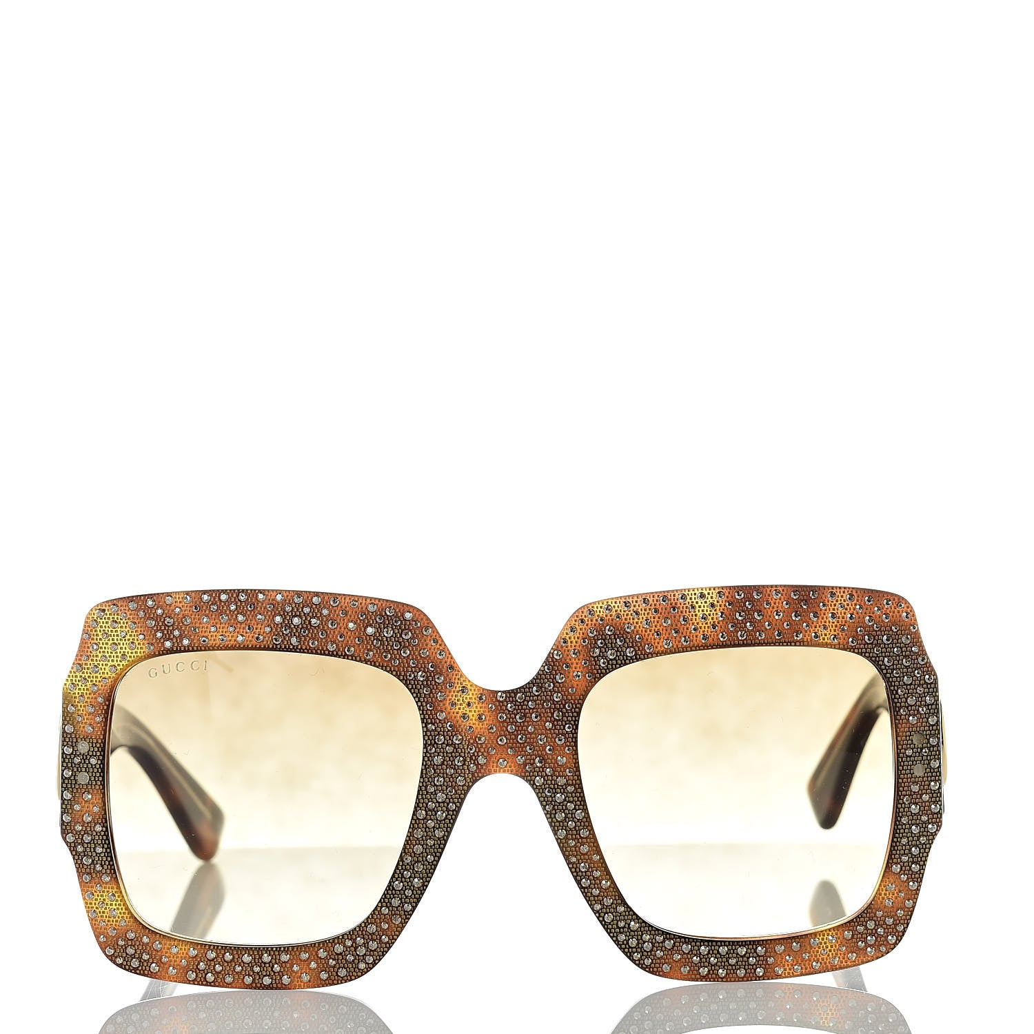 Gucci Crystal Square Frame Sunglasses GG3861/S Tortoise 2 of 8