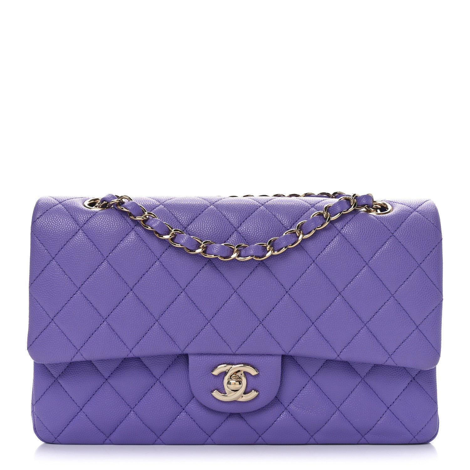 Chanel Caviar Quilted Medium Double Flap Purple 1 of 10
