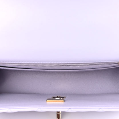 Chanel Lambskin Quilted Mini Top Handle Rectangular Flap Light Purple 5 of 10