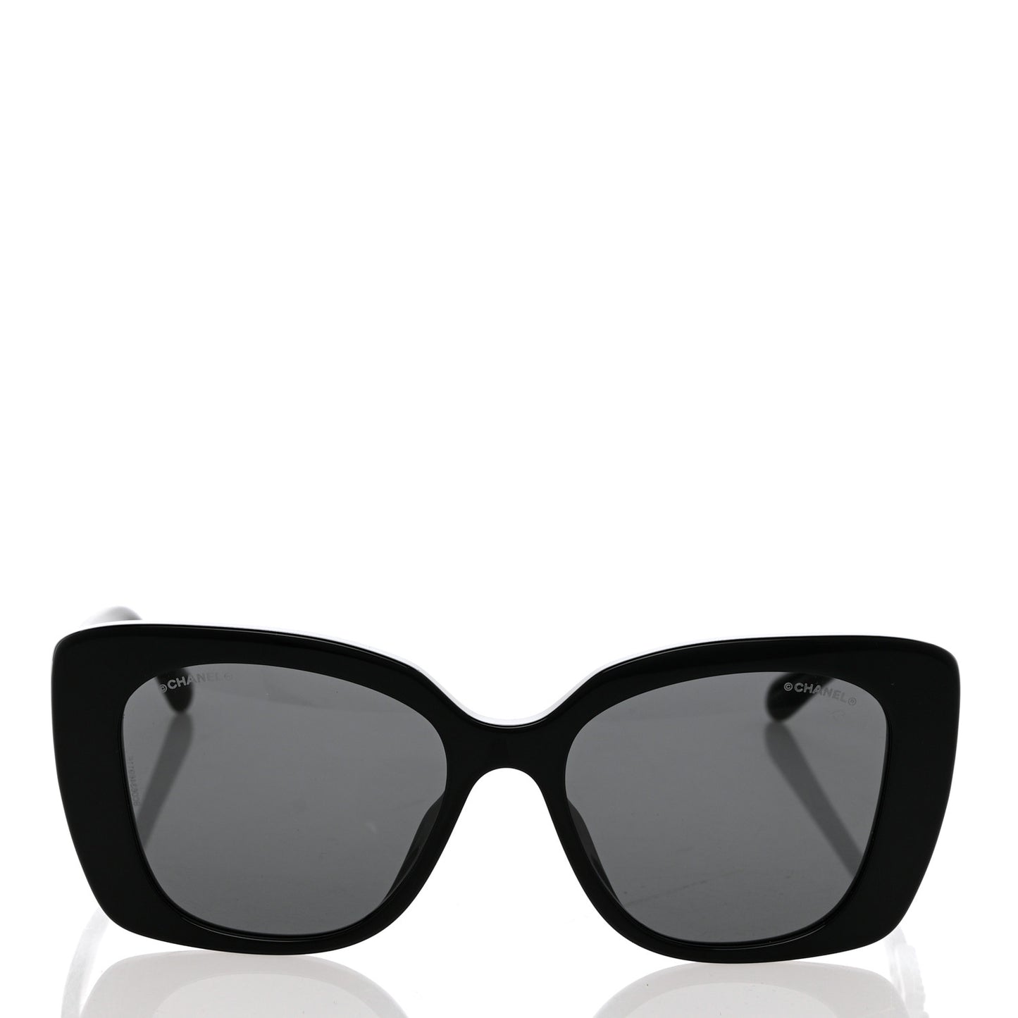 Acetate Strass Square Sunglasses 5422-B-A Black White