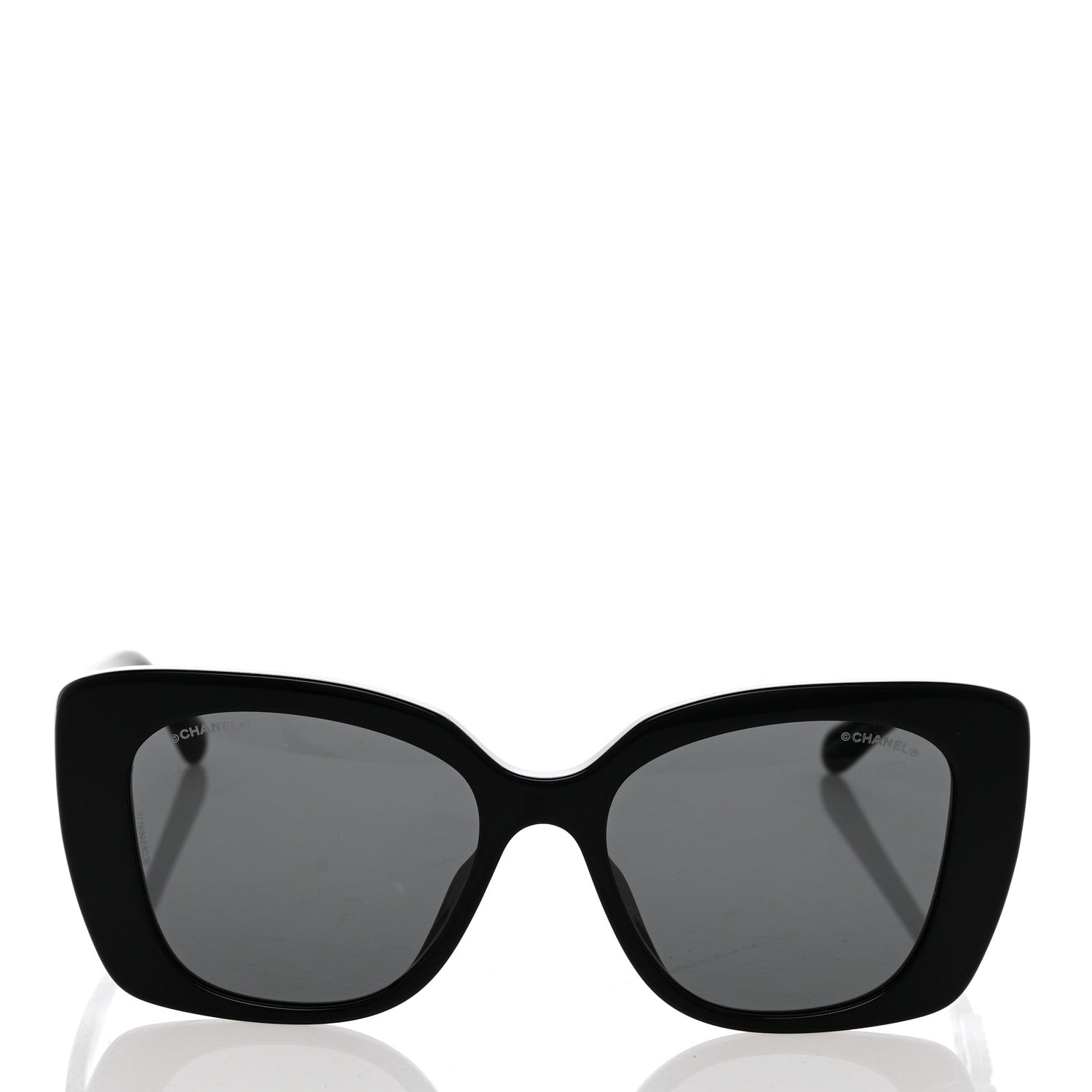 Chanel Acetate Strass Square Sunglasses 5422-B-A Black White 2 of 8