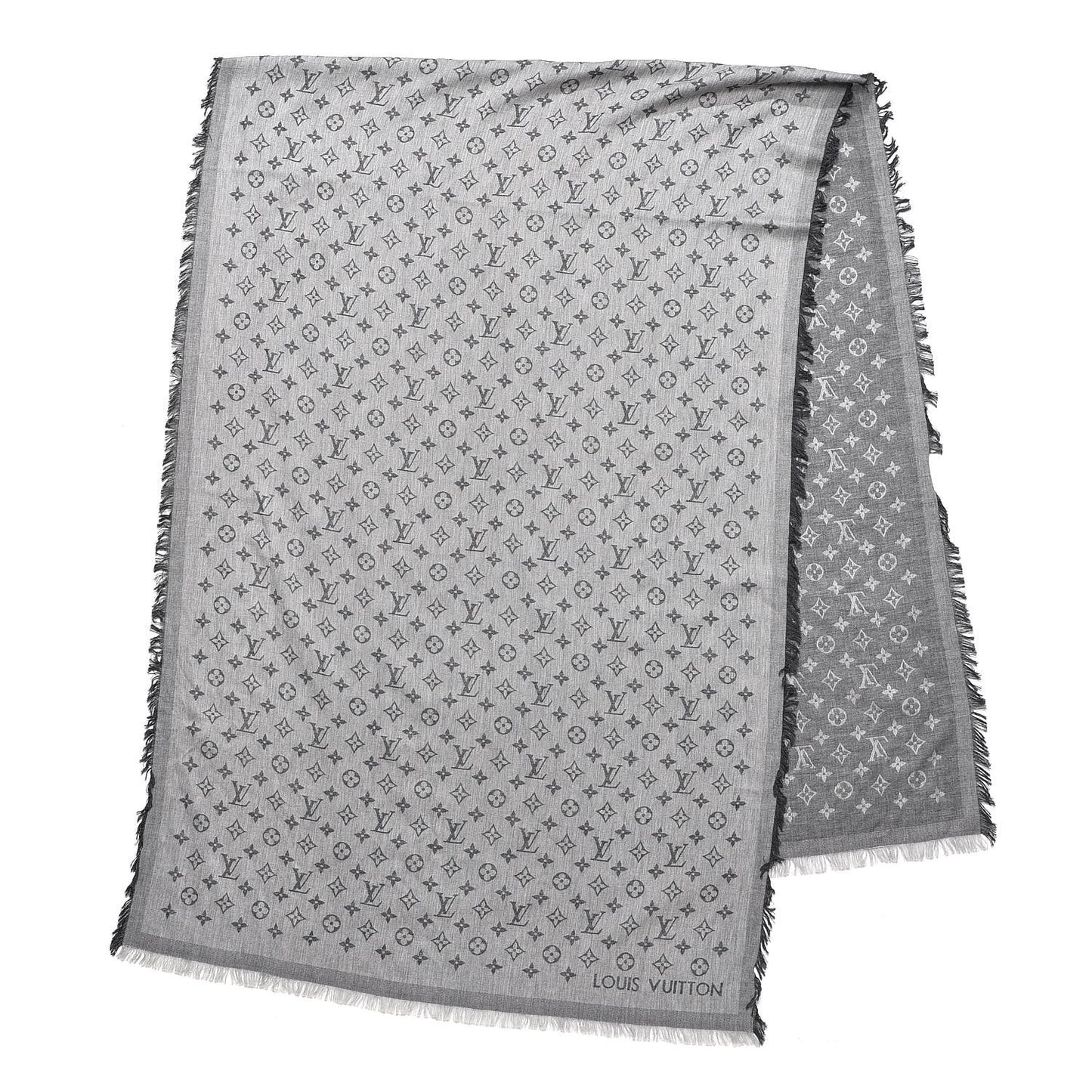 Cotton Monogram Essential Stole Gris