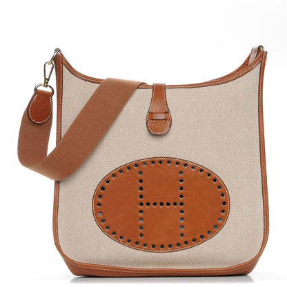 Hermes Toile Natural Barenia Evelyne GM Fauve 1 of 8