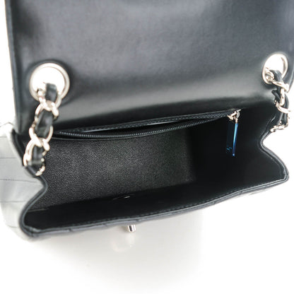 Chanel Lambskin Chevron Quilted Mini Square Flap Black 5 of 7