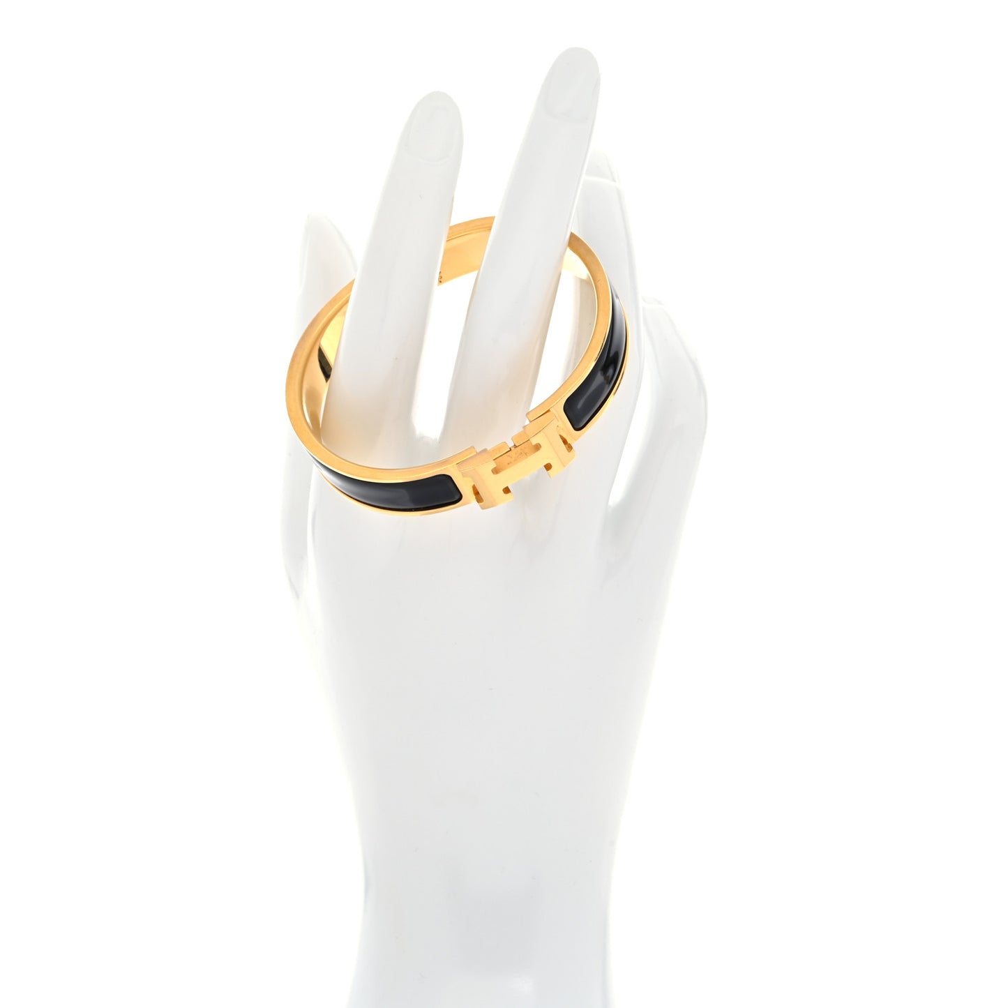 Enamel Narrow Clic Clac H Bracelet GM Black