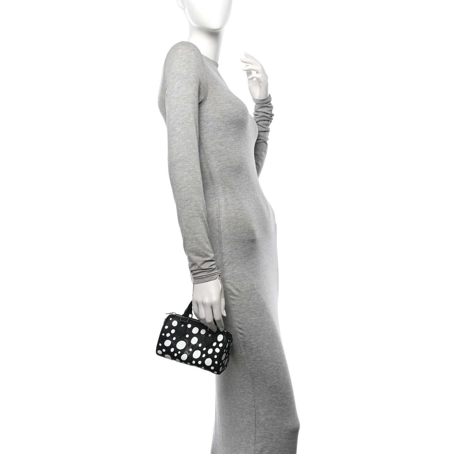 LV X YK Empreinte Infinity Dots Nano Speedy Bandouliere Black White