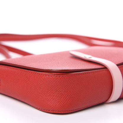 Celine Grained Shiny Calfskin Strap Clutch Scarlet 8 of 9