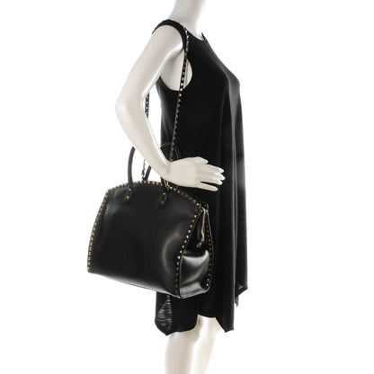 Valentino Garavani Vitello Rockstud Dome Shopper Black 2 of 8