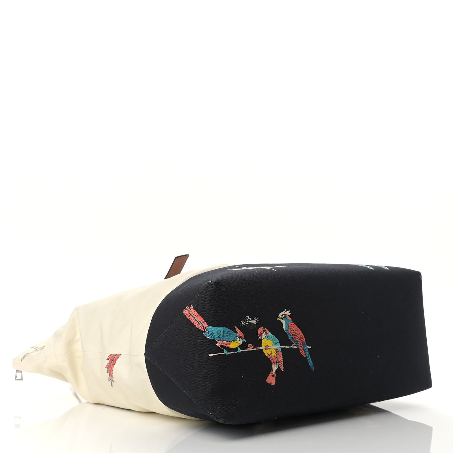 Loewe Canvas Calfskin Paulas Ibiza Mens Large Parrot Print Tote Ecru 3 of 7