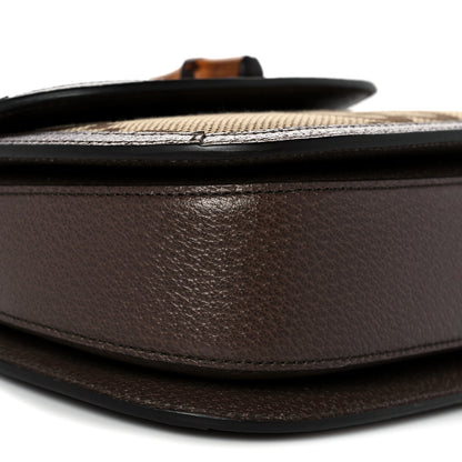 Gucci Monogram Jumbo GG Textured Dollar Calfskin Web Small Bamboo 1947 Top Handle Bag Camel Ebony New Acero 7 of 9