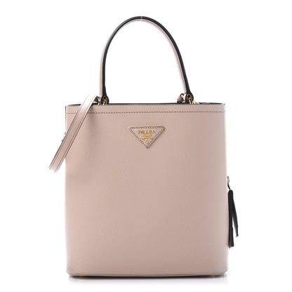 Prada Saffiano Cuir Medium Panier Bucket Bag Cipria Black 1 of 12