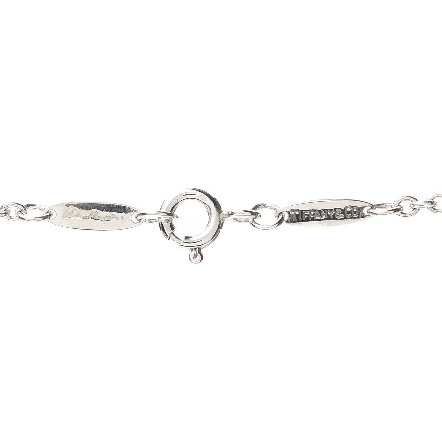 Tiffany Sterling Silver Pearl 9-9.5mm Elsa Peretti Open Heart Lariat Necklace 5 of 6