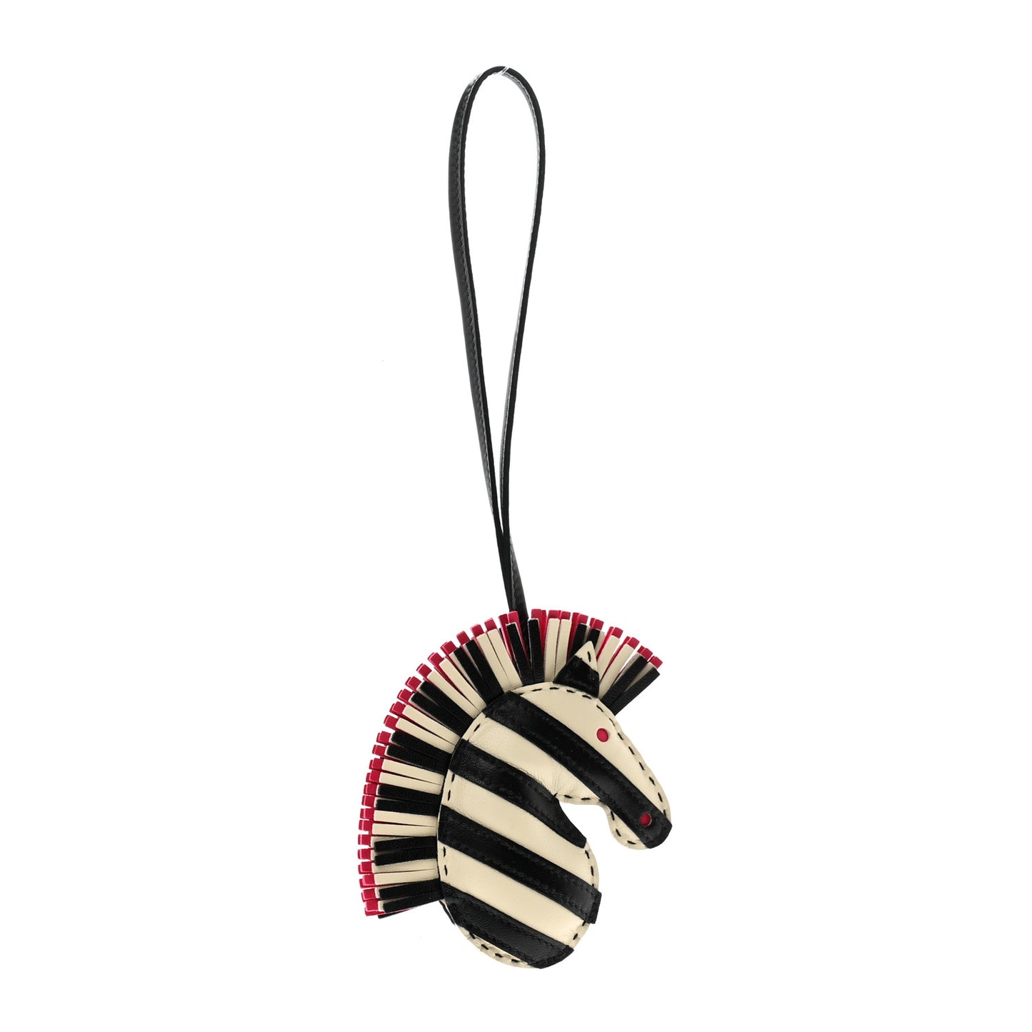 Milo Lambskin Geegee Savannah Bag Charm Craie Black Rose Mexico