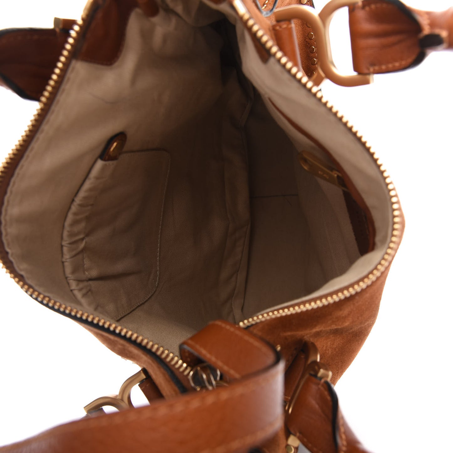 Suede Calfskin Braided Medium Marcie Satchel Caramel