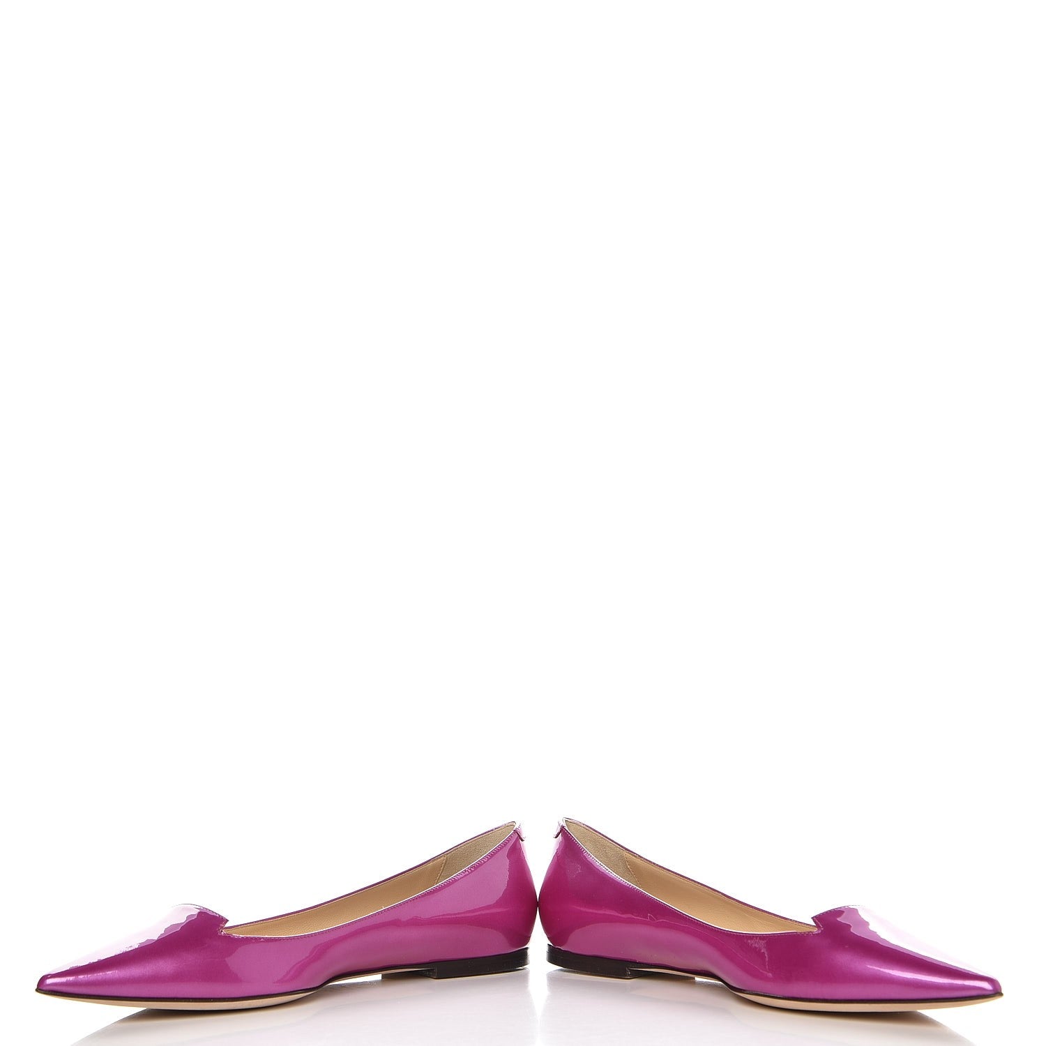 Jimmy Choo Metallic Patent Attila Pointed Flats 40 Jazzberry 5 of 9