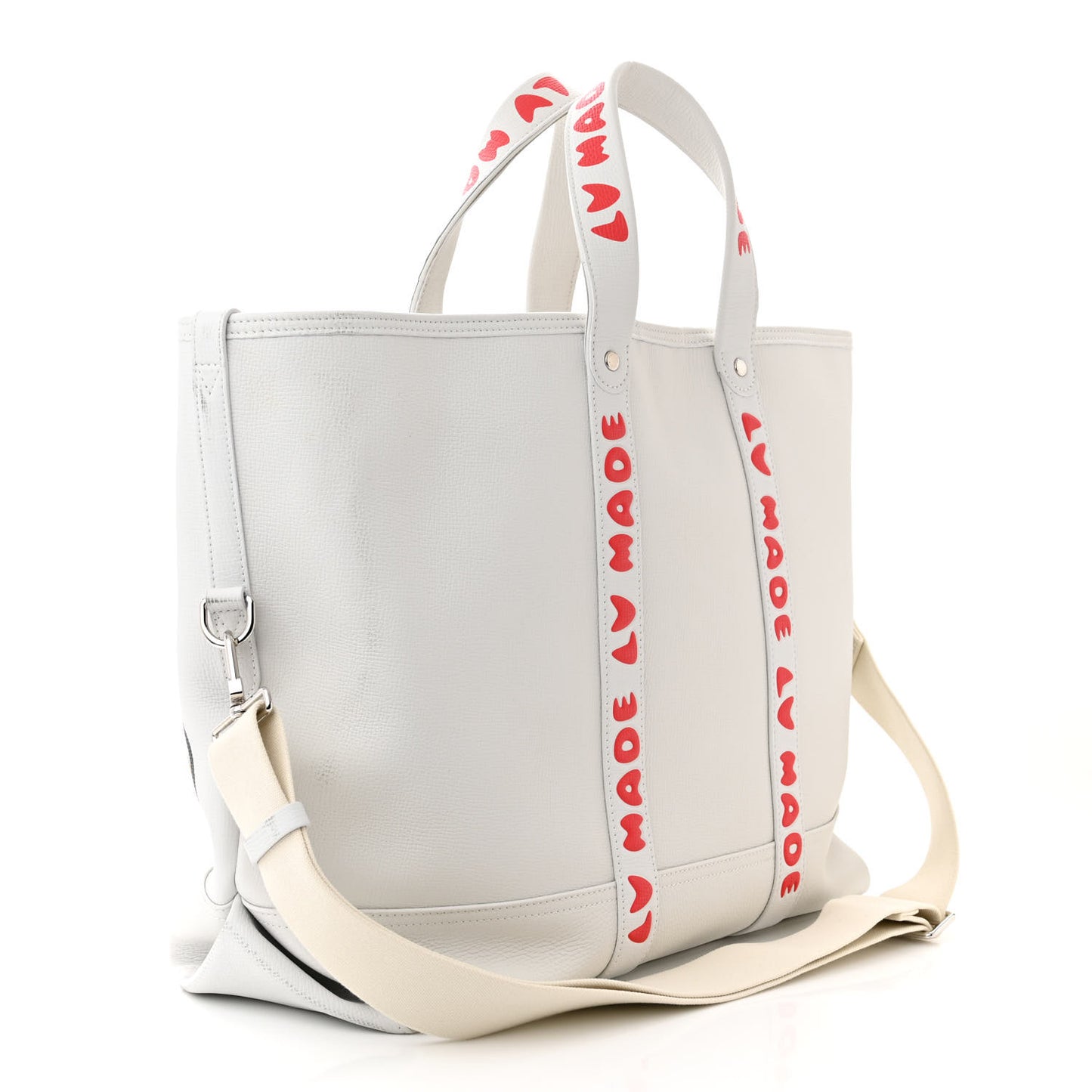 X NIGO Calfskin Tiger Journey Tote White